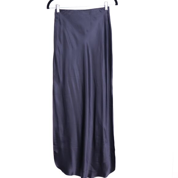 BANANA REPUBLIC NWT Dreamer Silk Maxi Skirt Black High Slit Unlined Women's 2XS - Picture 3 of 9